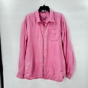 Tommy Bahama‎ Relax Linen Shirt Mens XL Pink Preppy Beach Resort Coastal